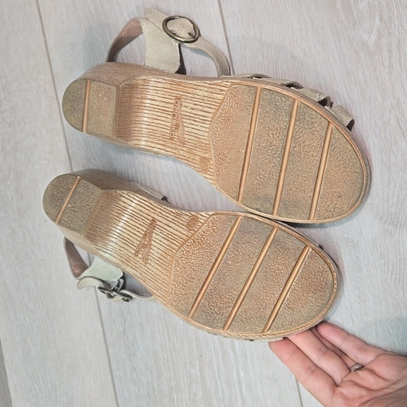 Dansko Women Marlow Oyster washed Ankle Leather Heels Sandals shoes sz 39/8.5-9 - Picture 12 of 15